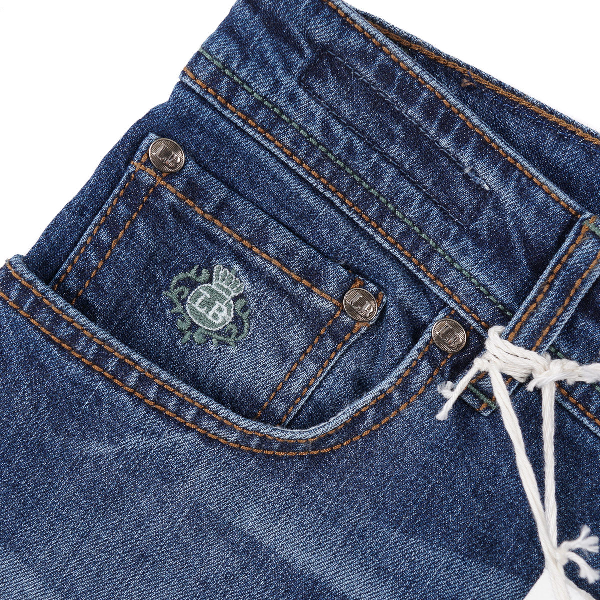 Luigi Borrelli Trim Straight Denim Jeans