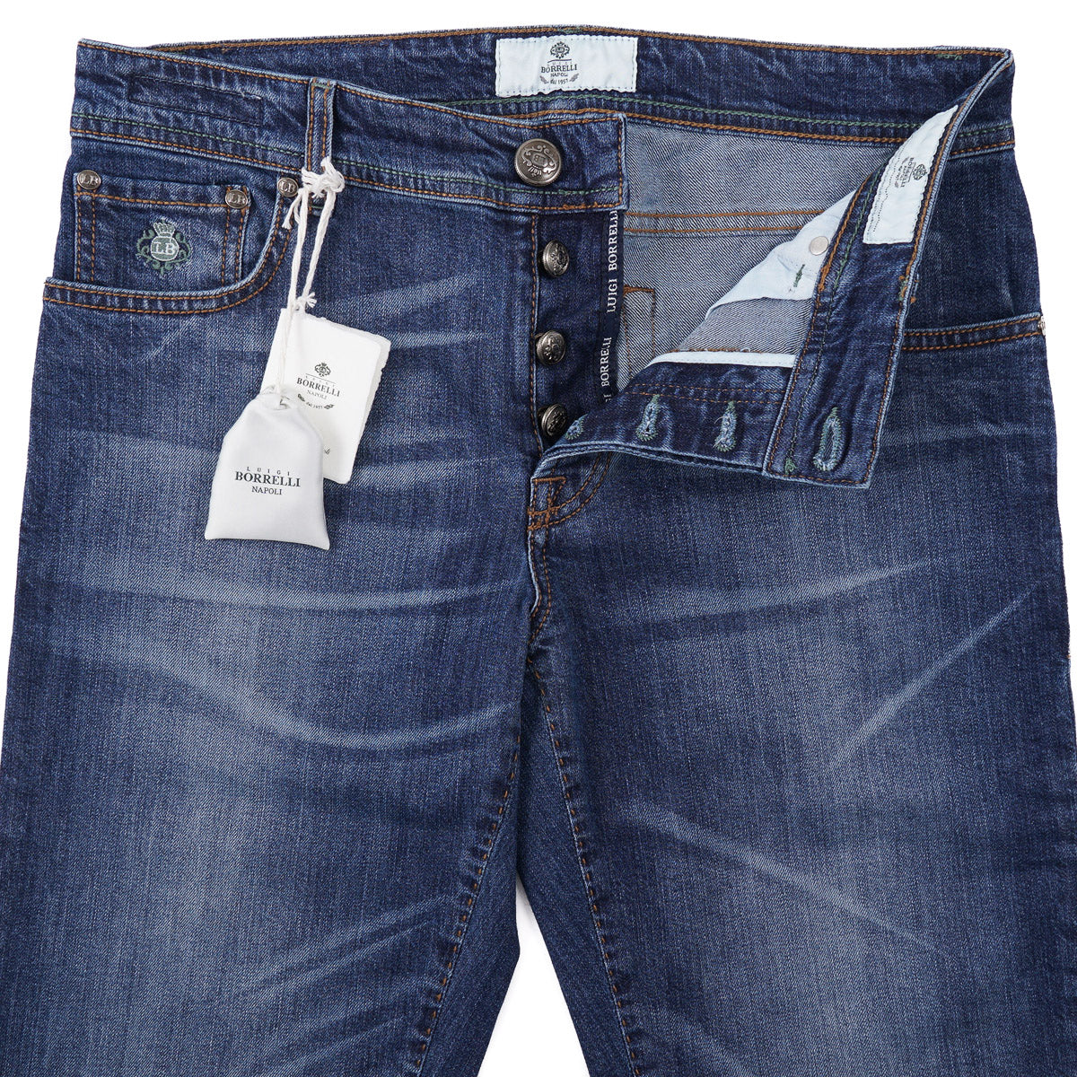 Luigi Borrelli Trim Straight Denim Jeans