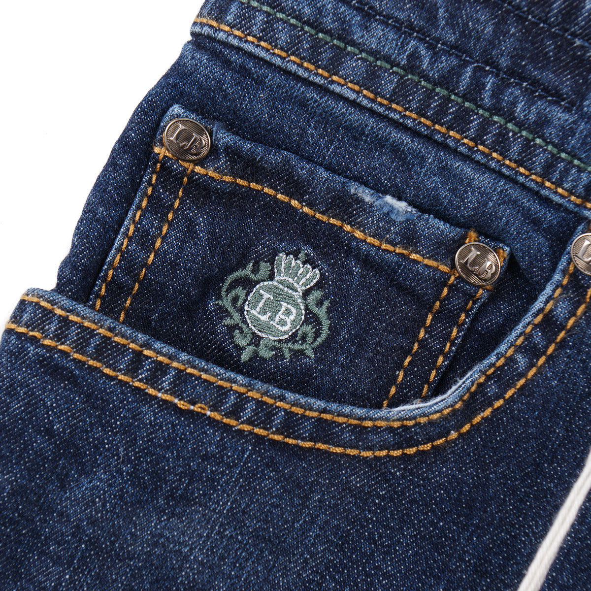 Luigi Borrelli Trim Straight Denim Jeans