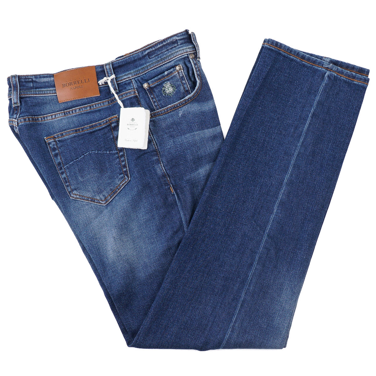 Luigi Borrelli Trim Straight Denim Jeans