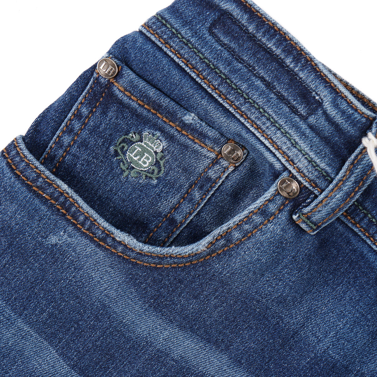 Luigi Borrelli Trim Straight Denim Jeans