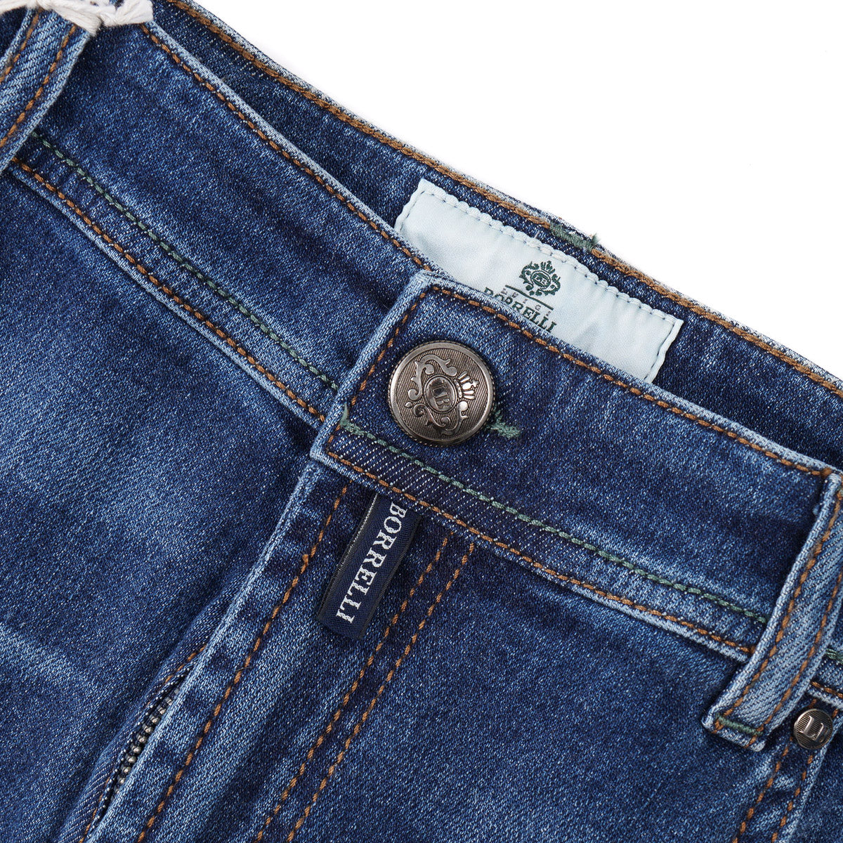 Luigi Borrelli Trim Straight Denim Jeans