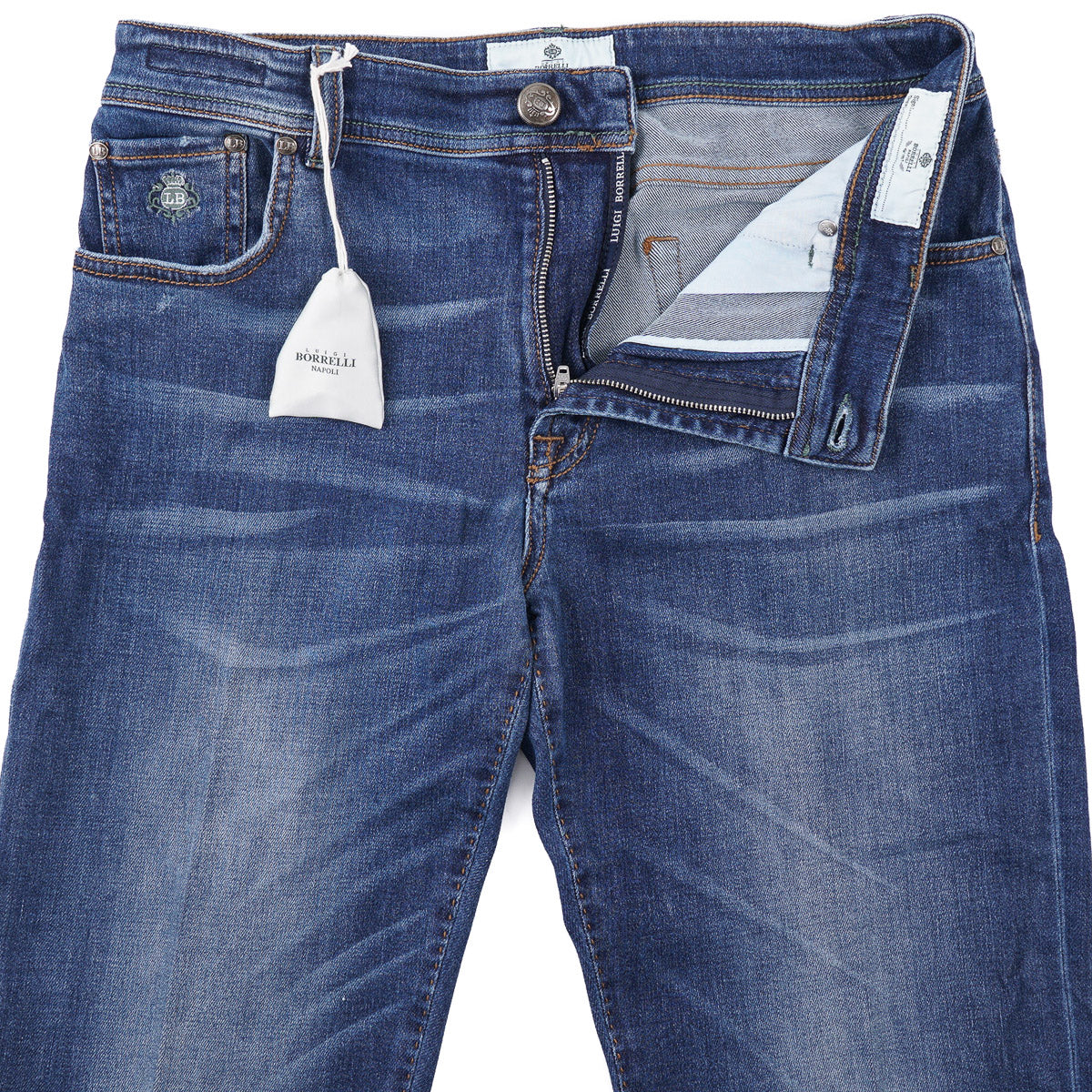 Luigi Borrelli Trim Straight Denim Jeans