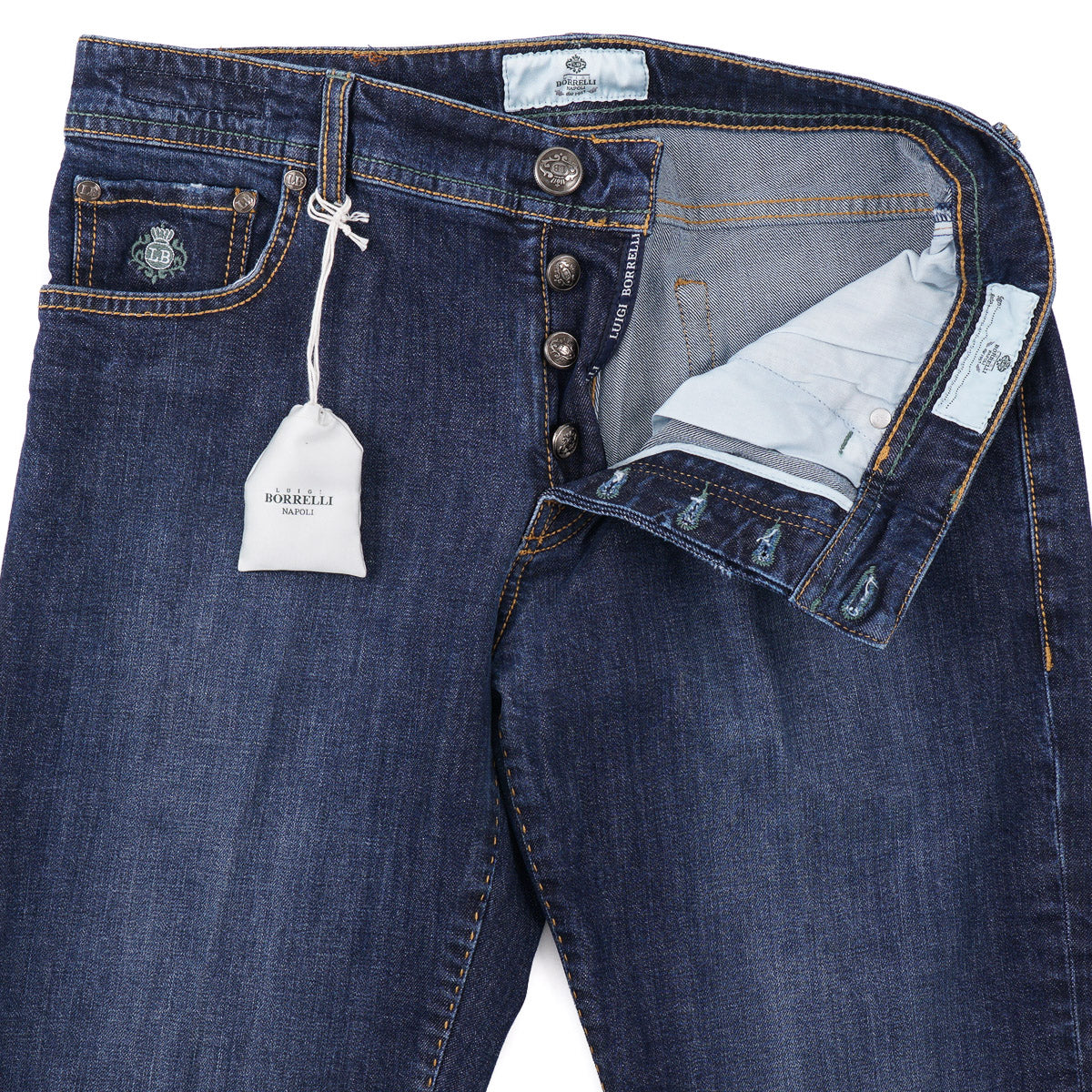 Luigi Borrelli Trim Straight Denim Jeans