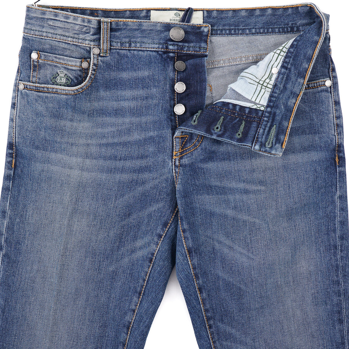 Luigi Borrelli Trim Straight Denim Jeans