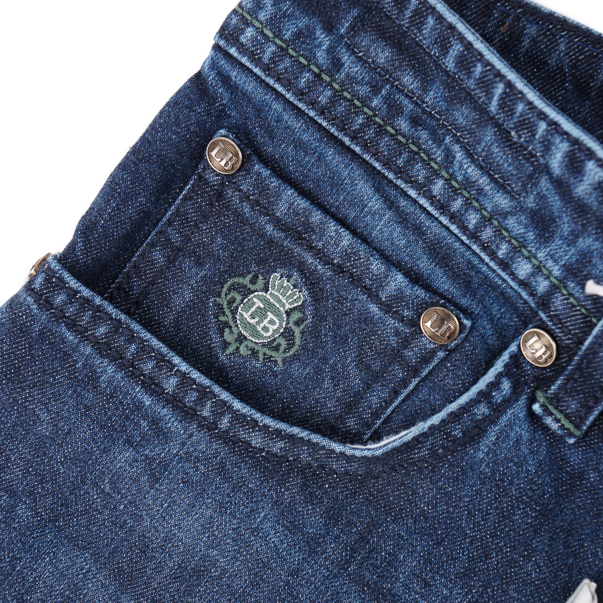 Luigi Borrelli Trim Straight Denim Jeans