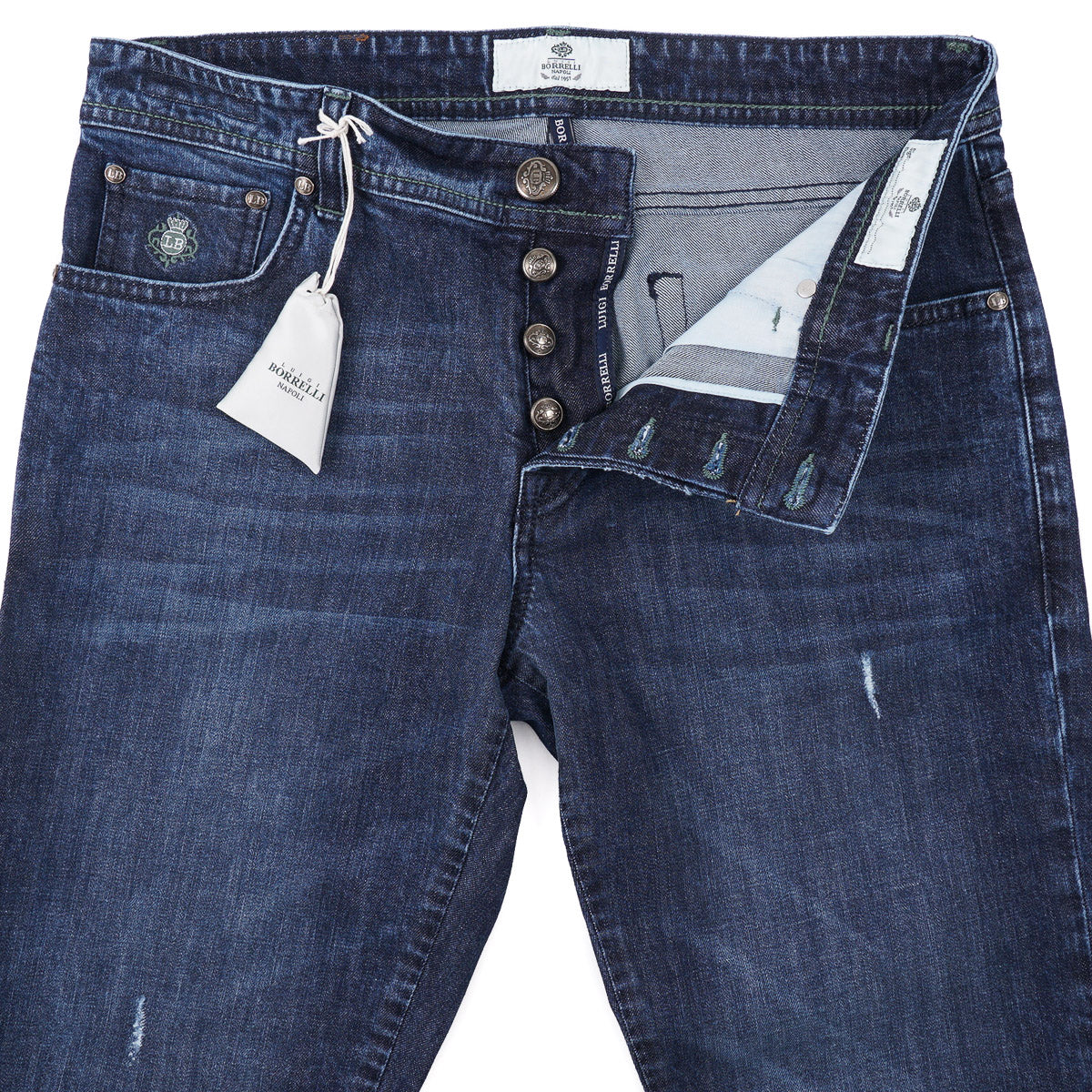 Luigi Borrelli Trim Straight Denim Jeans
