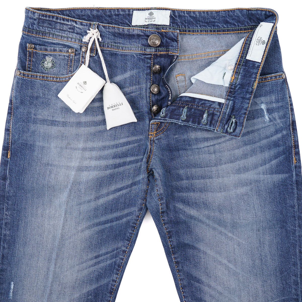 Luigi Borrelli Trim Straight Denim Jeans