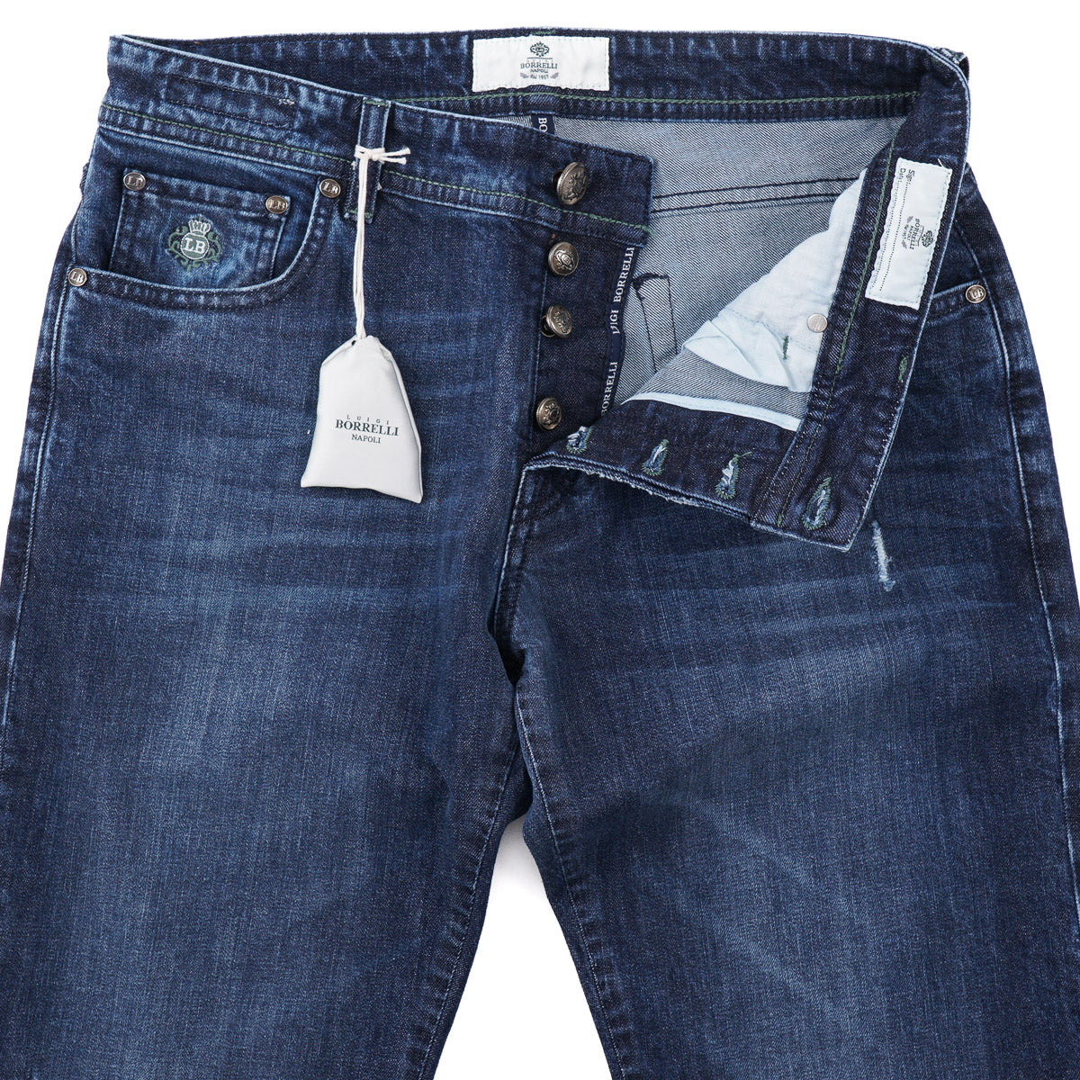 Luigi Borrelli Trim Straight Denim Jeans