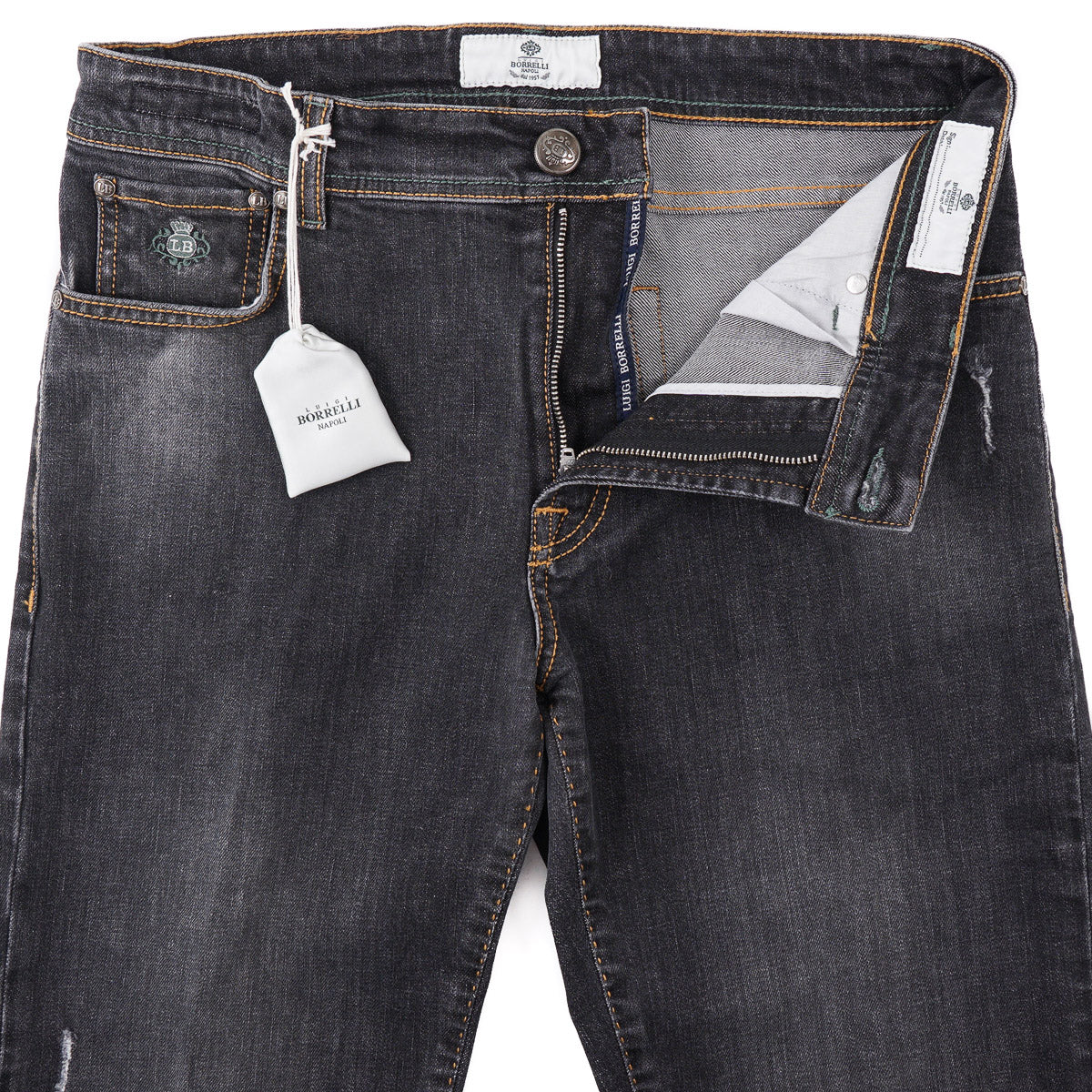 Luigi Borrelli Trim Straight Denim Jeans