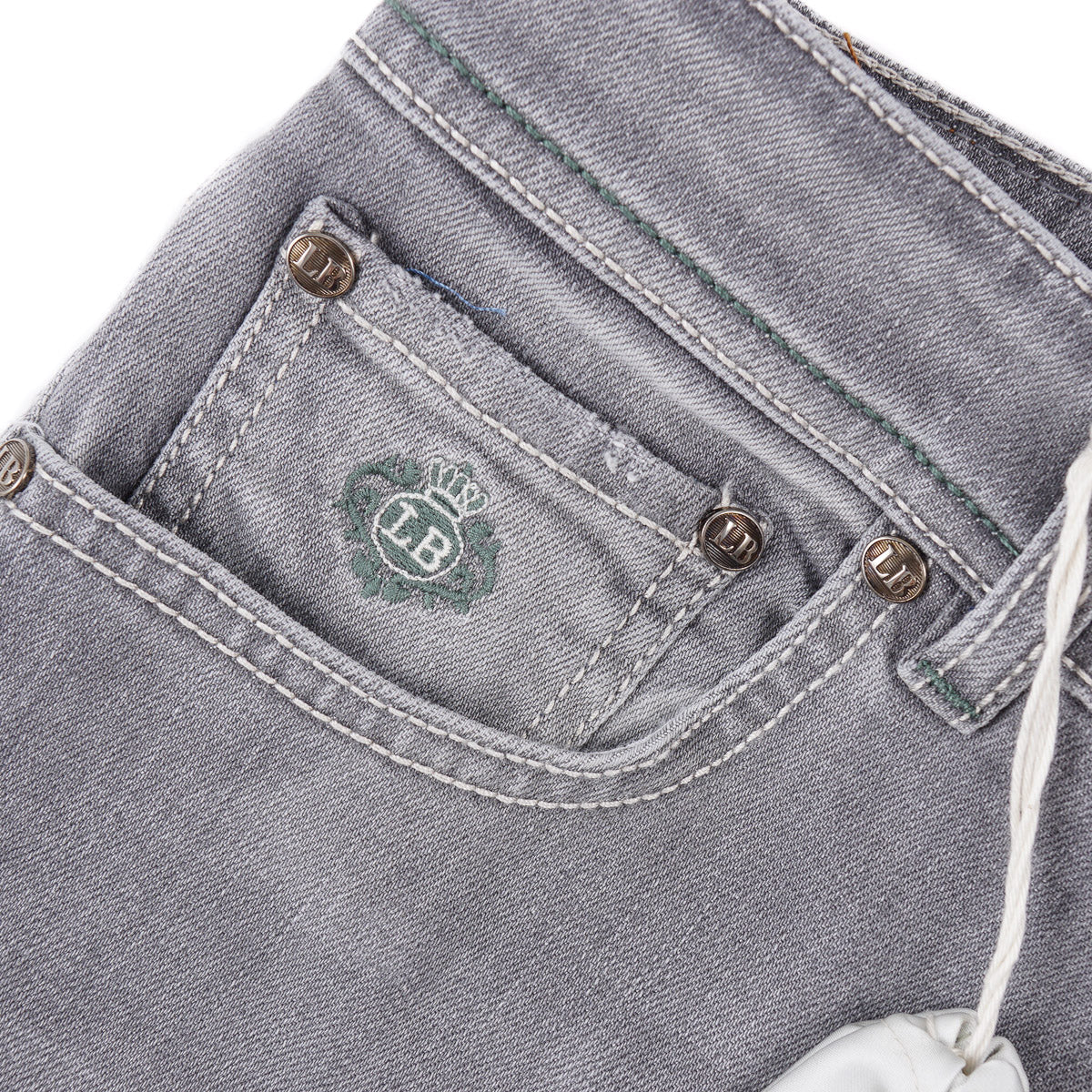 Luigi Borrelli Trim Straight Denim Jeans