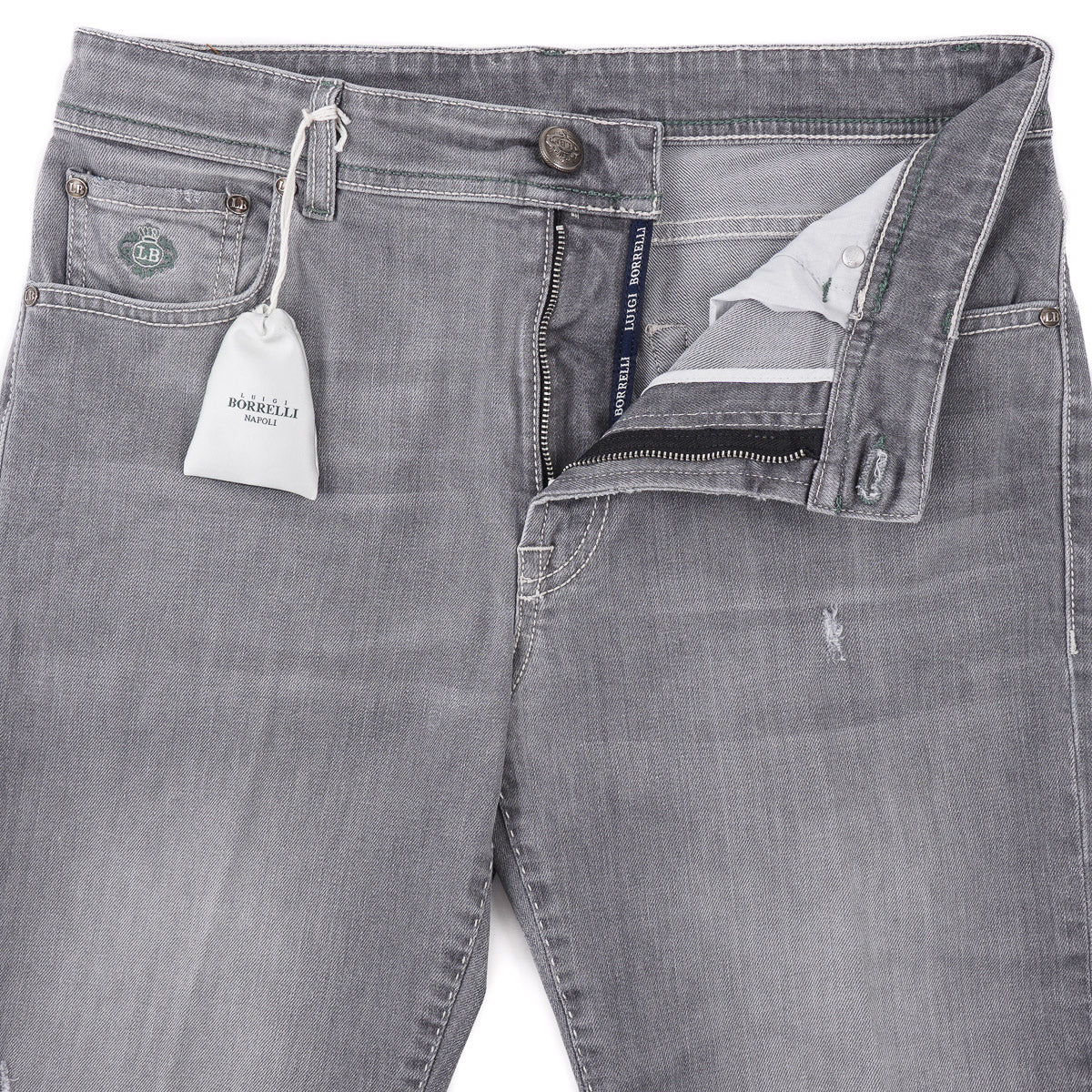 Luigi Borrelli Trim Straight Denim Jeans