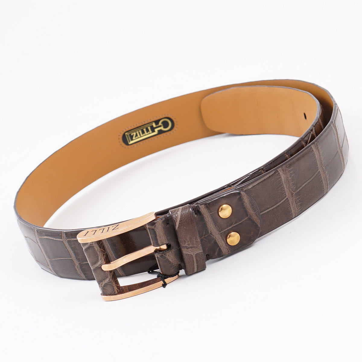 Zilli Belt in Brown Crocodile - Top Shelf Apparel
