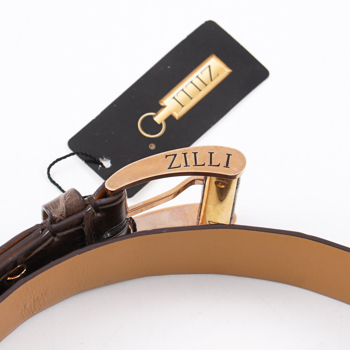 Zilli Belt in Brown Crocodile - Top Shelf Apparel