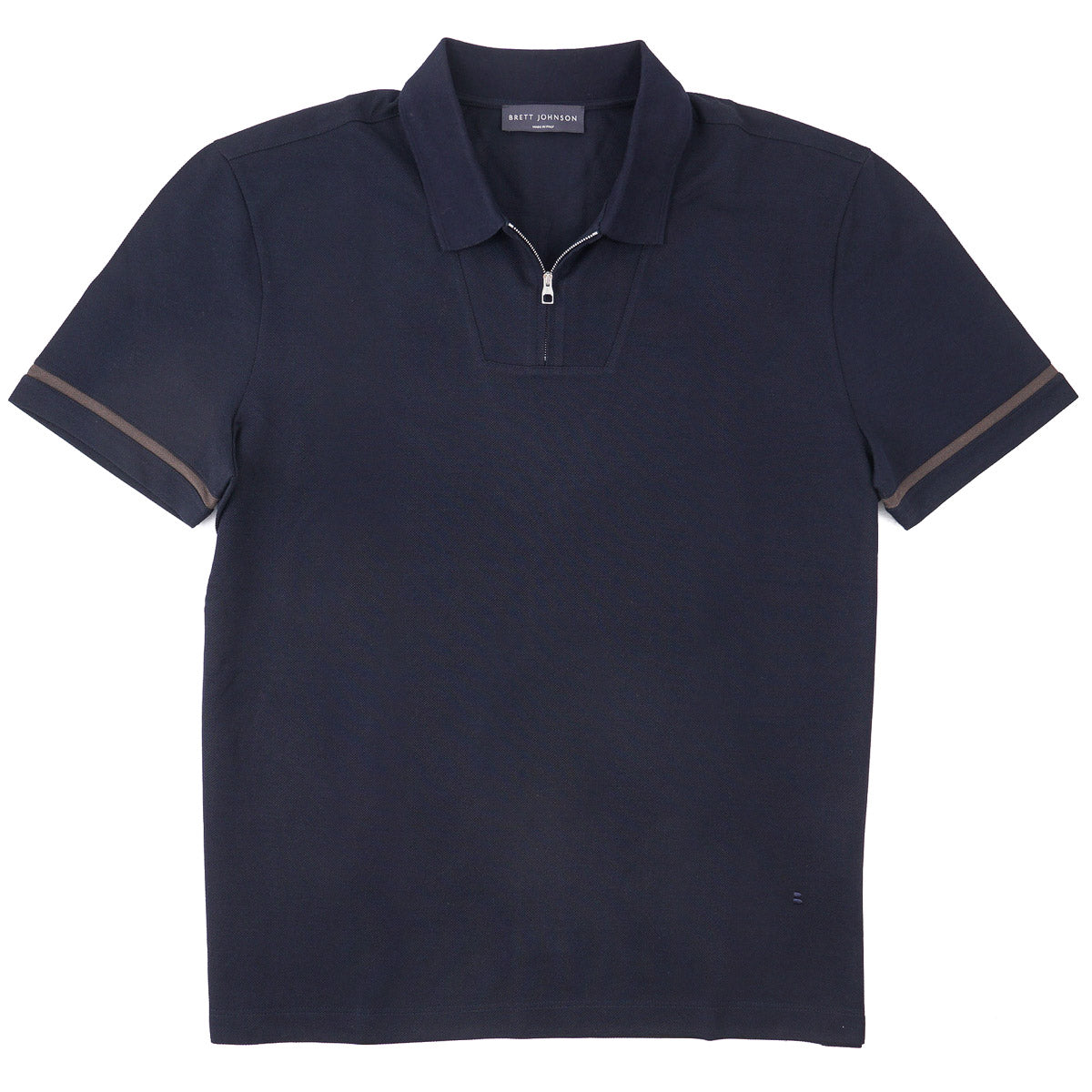 Brett Johnson Zip Silk-Cotton Polo