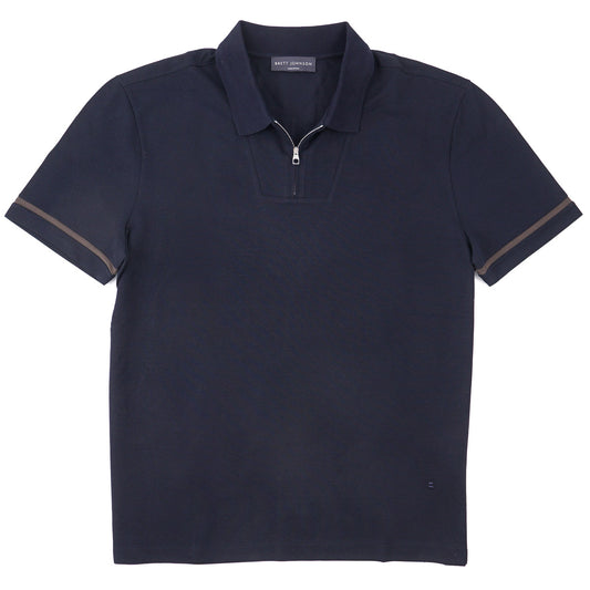 Brett Johnson Zip Silk-Cotton Polo