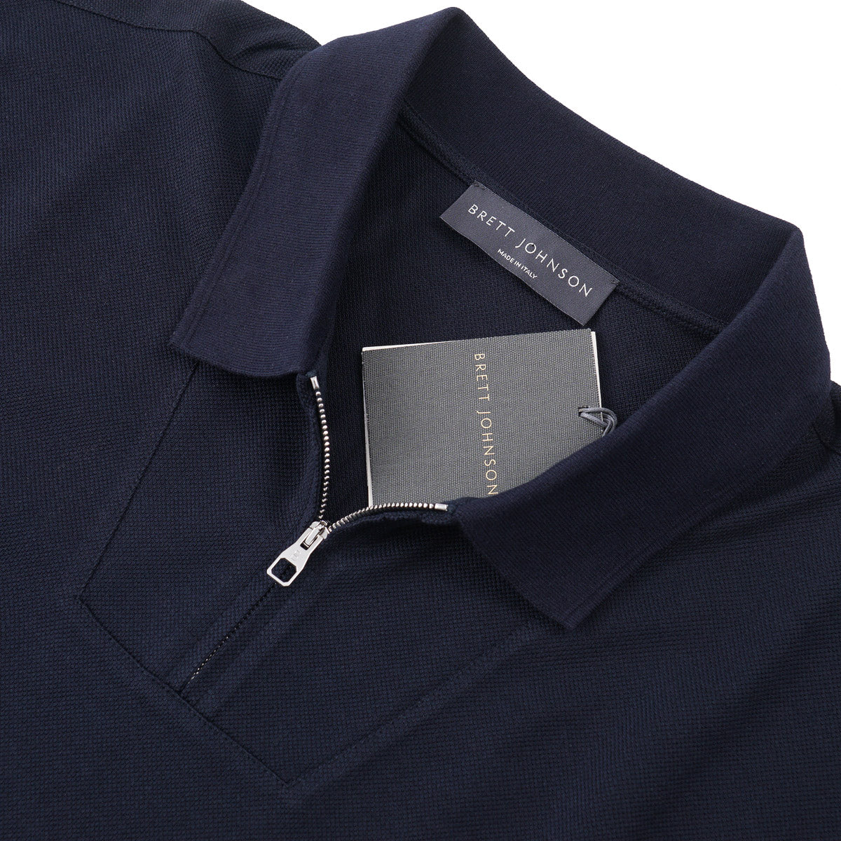 Brett Johnson Zip Silk-Cotton Polo