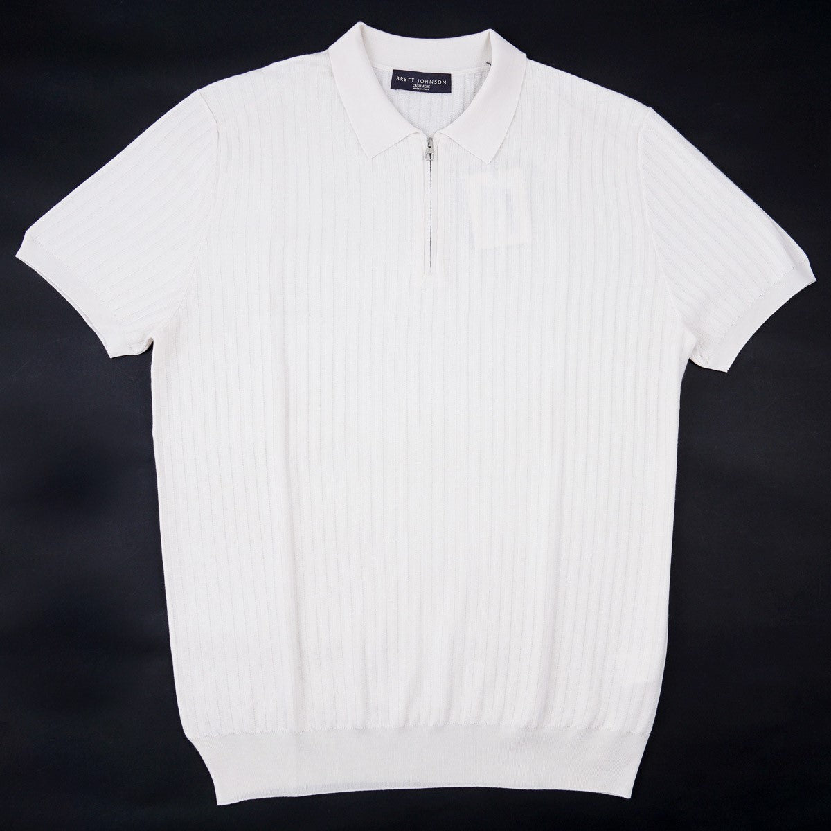 Brett Johnson Zipped Cashmere-Silk Polo
