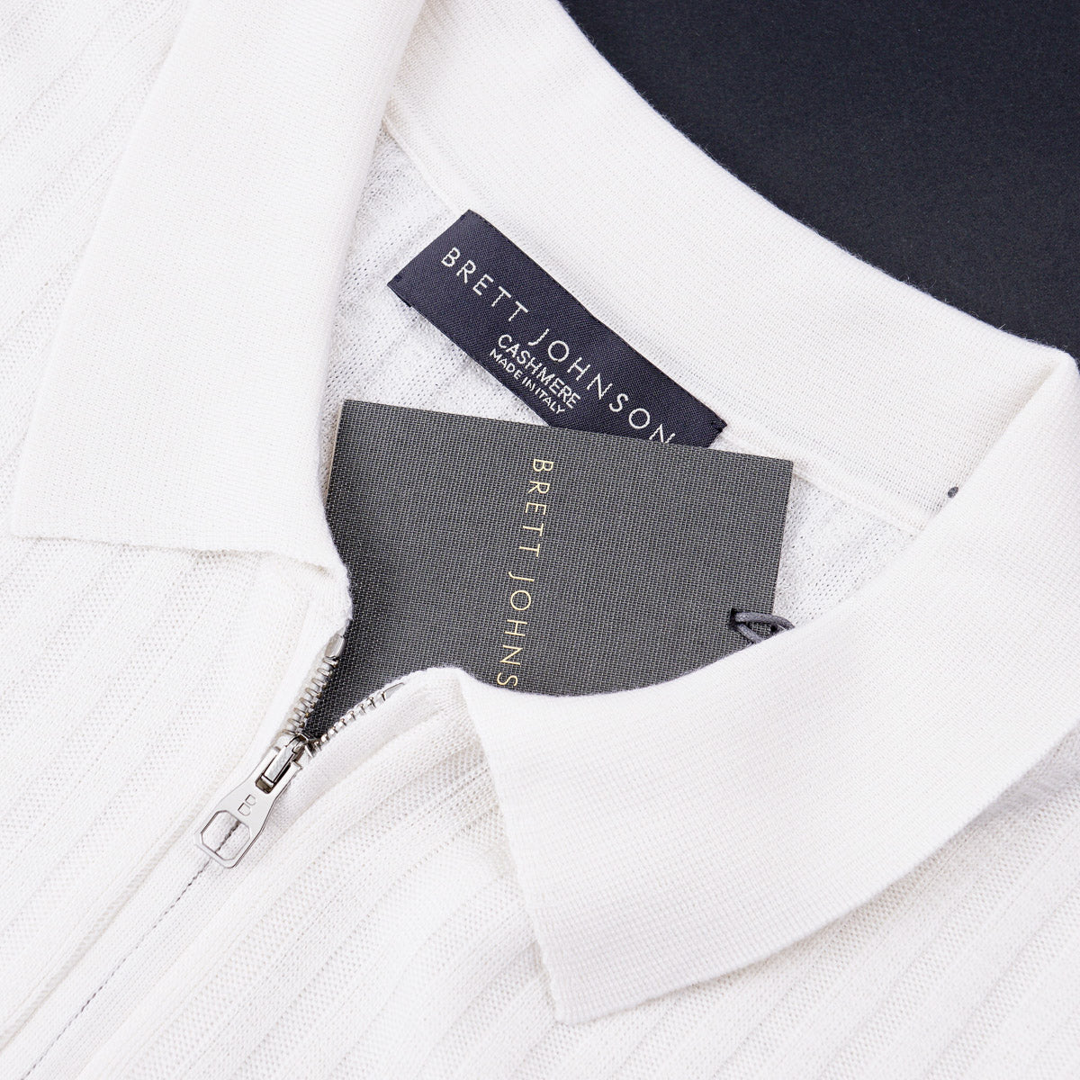 Brett Johnson Zipped Cashmere-Silk Polo