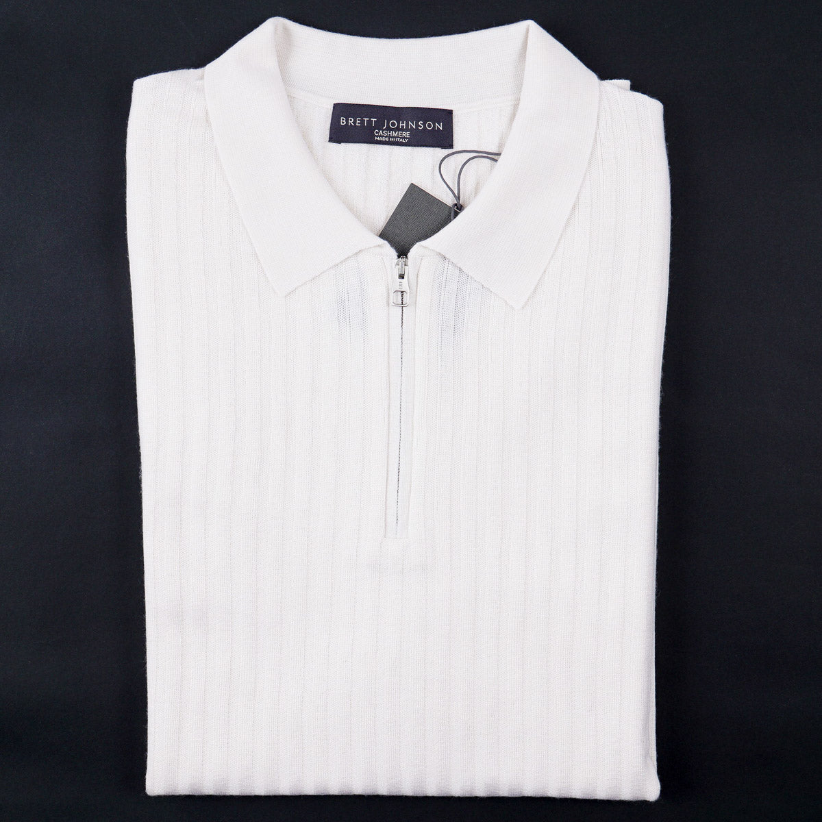 Brett Johnson Zipped Cashmere-Silk Polo
