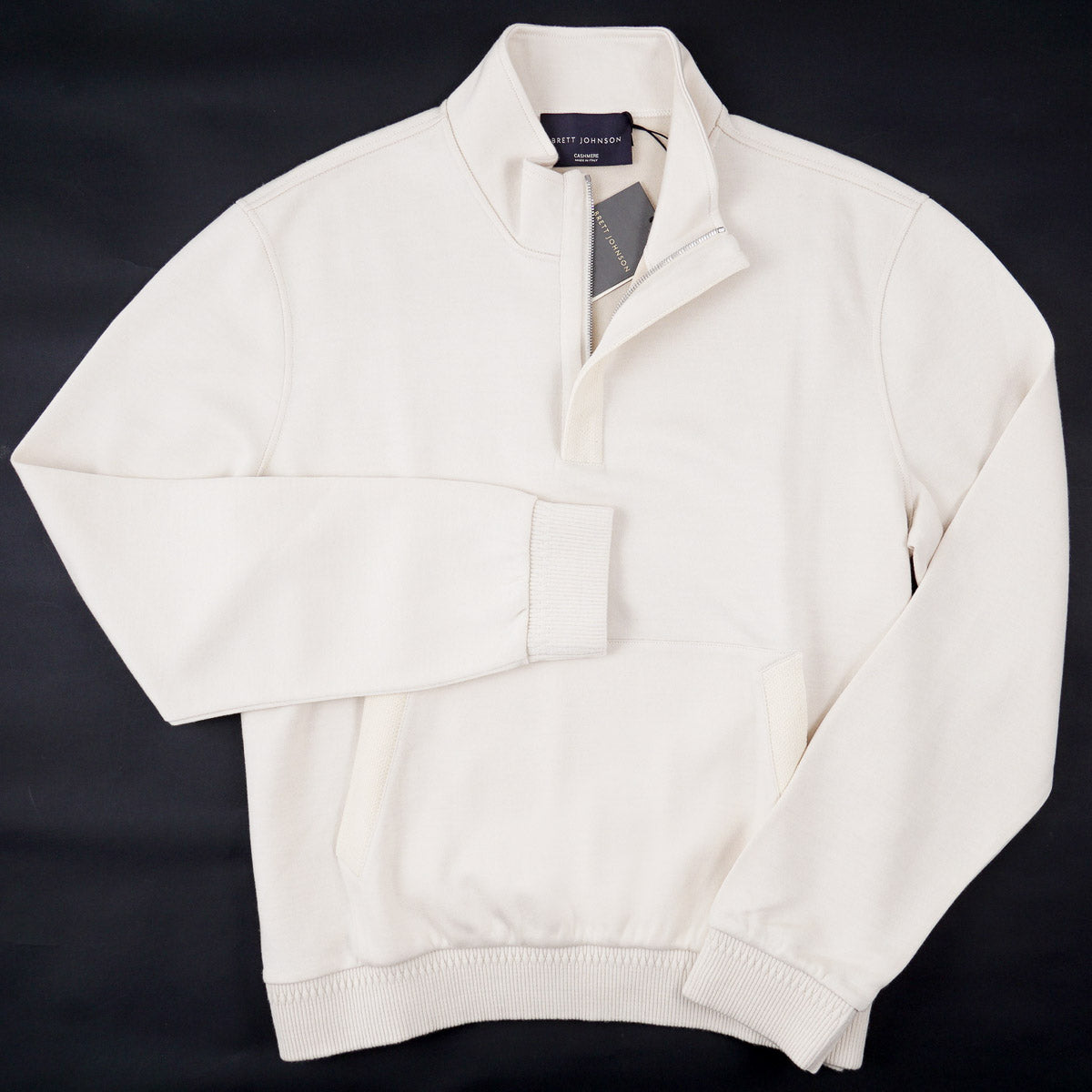 Brett Johnson Cashmere-Cotton Half Zip Pullover
