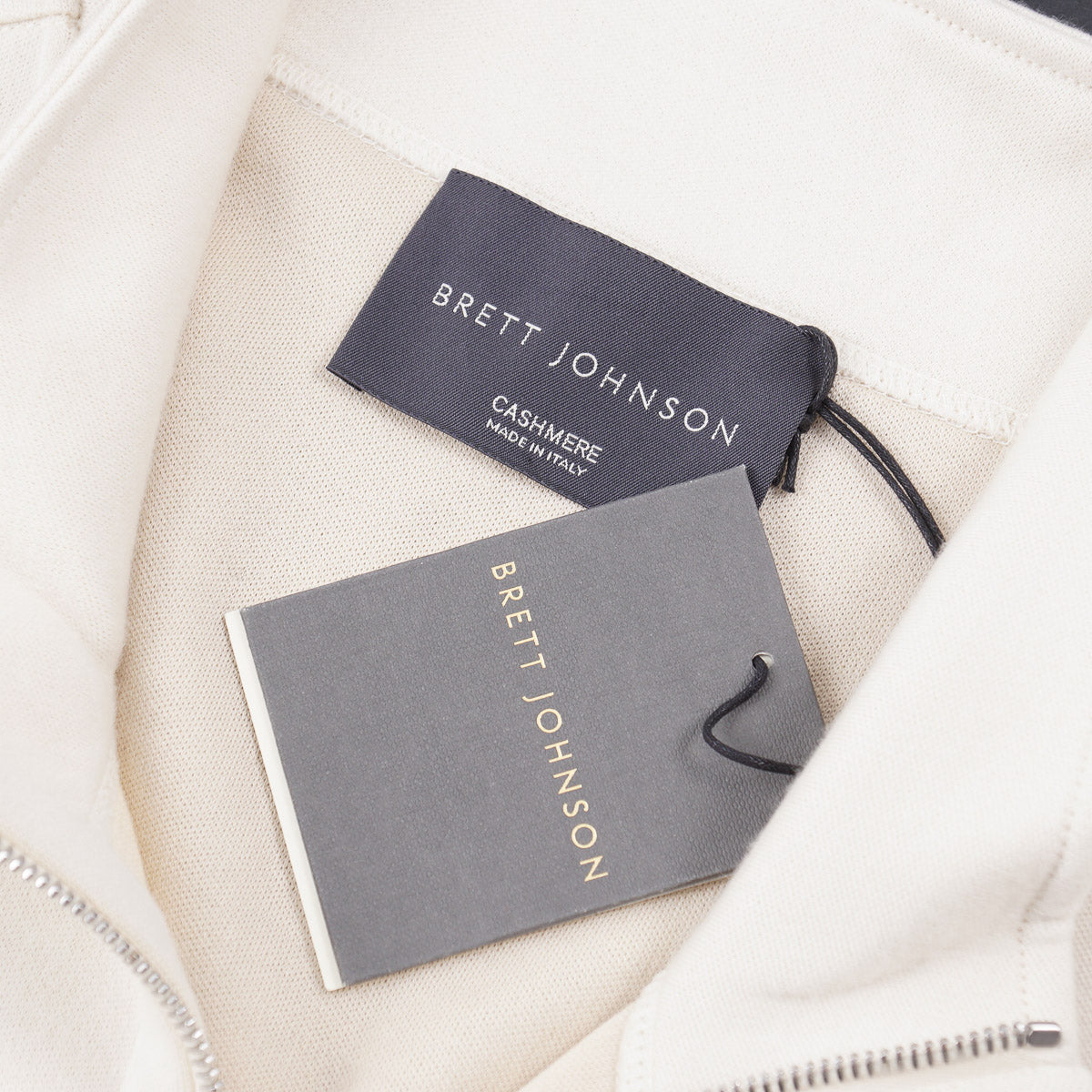 Brett Johnson Cashmere-Cotton Half Zip Pullover