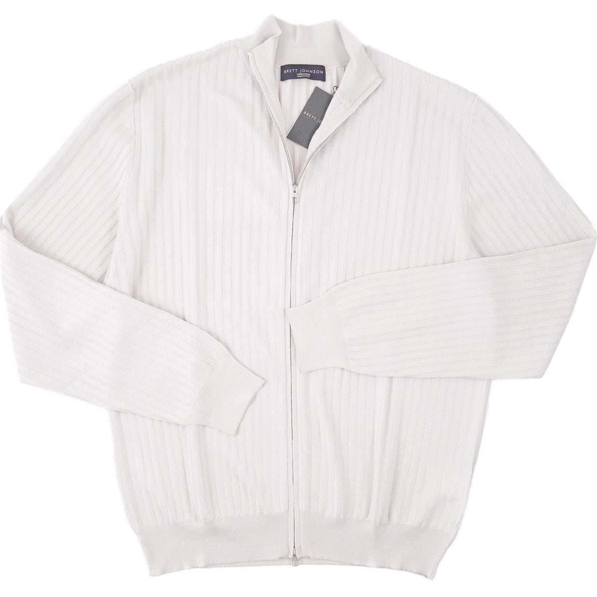Brett Johnson Zipped Cashmere-Silk Sweater
