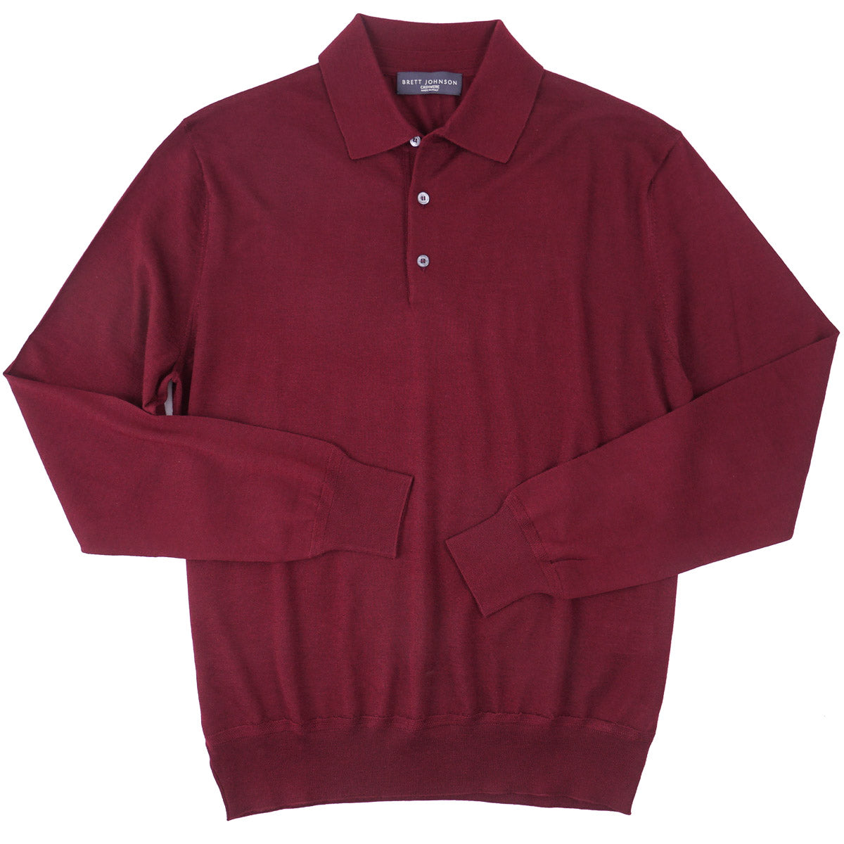 Brett Johnson Cashmere-Silk Polo Sweater
