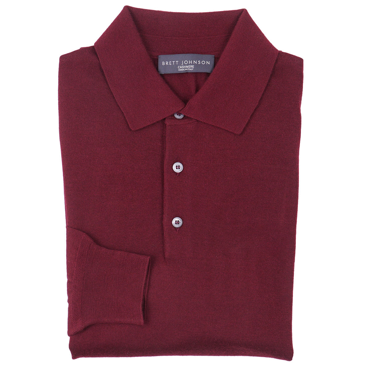 Brett Johnson Cashmere-Silk Polo Sweater
