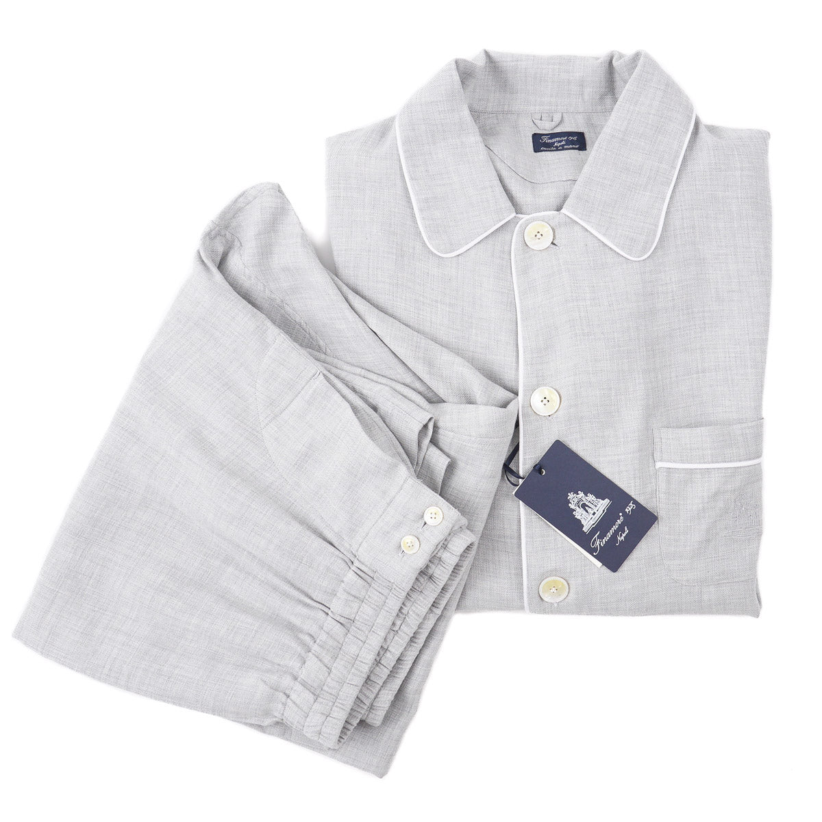 Finamore Cotton-Cashmere Pajama Set