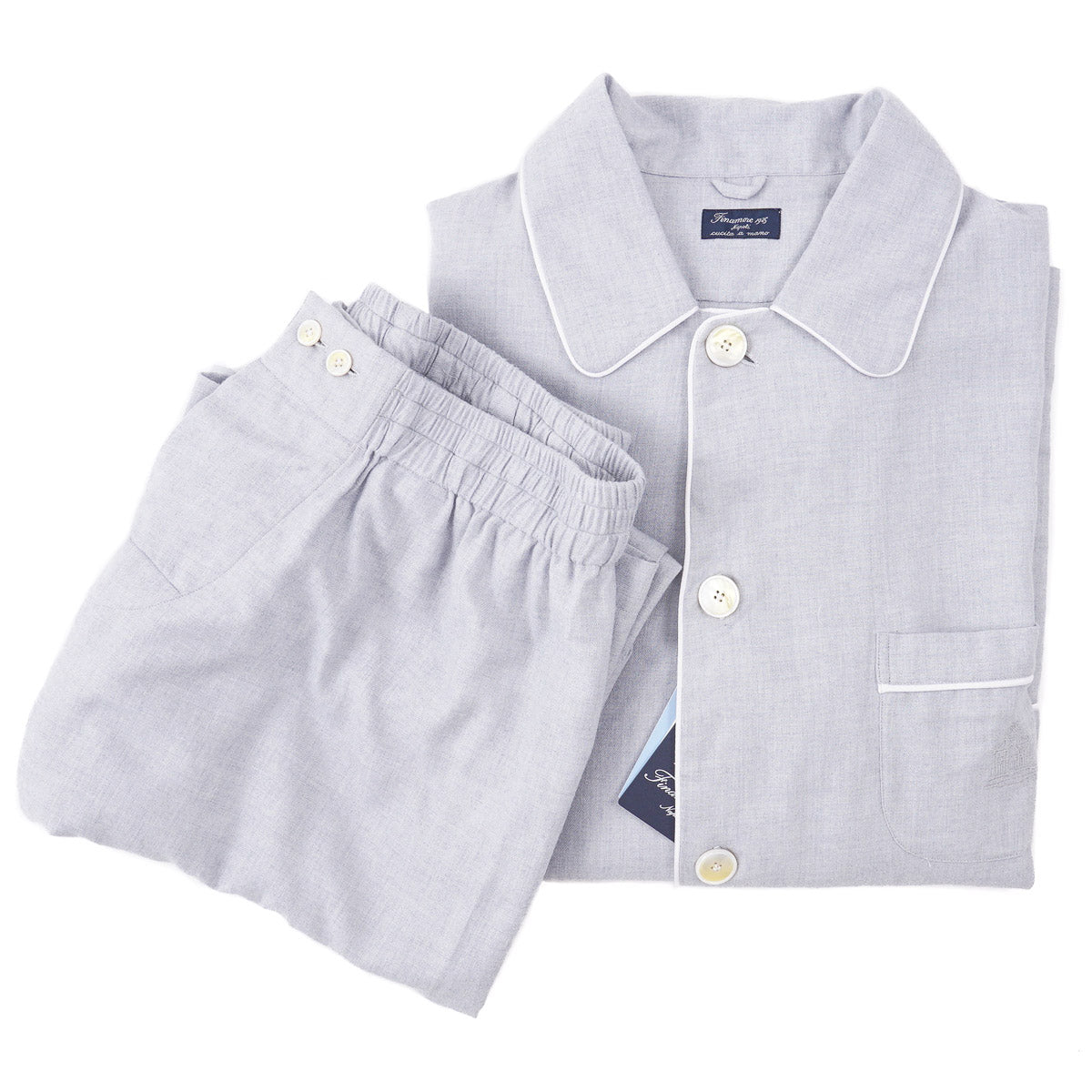 Finamore Cotton-Cashmere Pajama Set