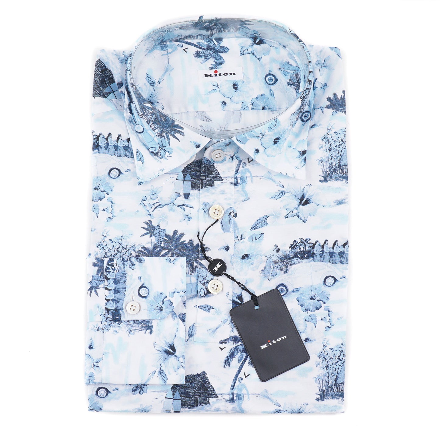 Kiton Vintage Hawaiian Print Cotton Shirt - Top Shelf Apparel