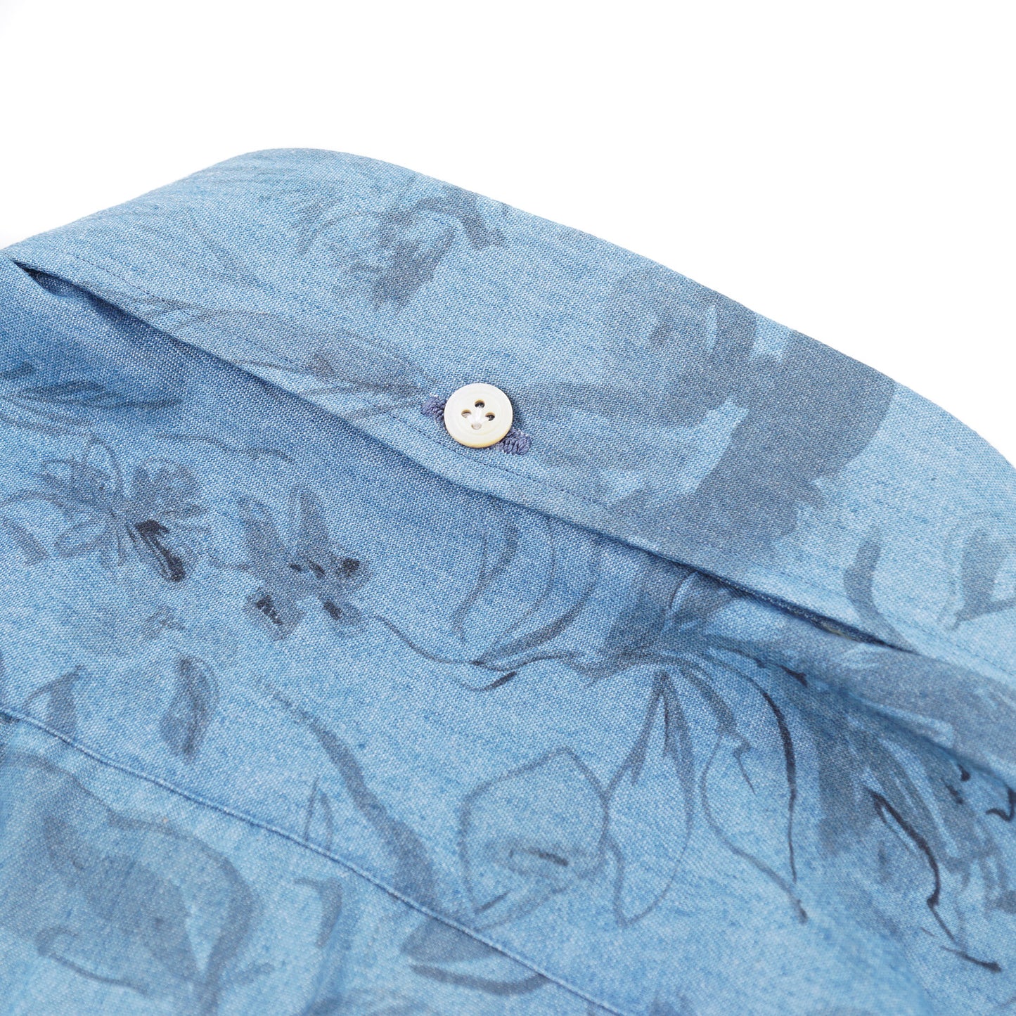 Kiton Floral Print Chambray Cotton Shirt - Top Shelf Apparel