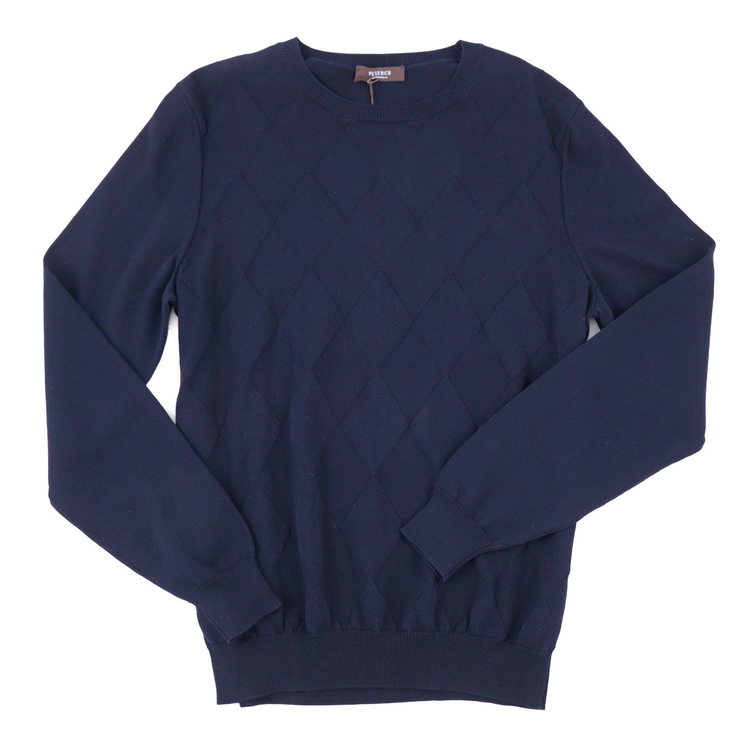 Peserico Cotton Sweater with Diamond Motif - Top Shelf Apparel