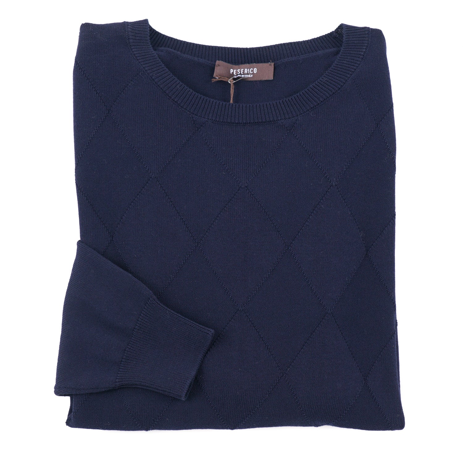 Peserico Cotton Sweater with Diamond Motif - Top Shelf Apparel