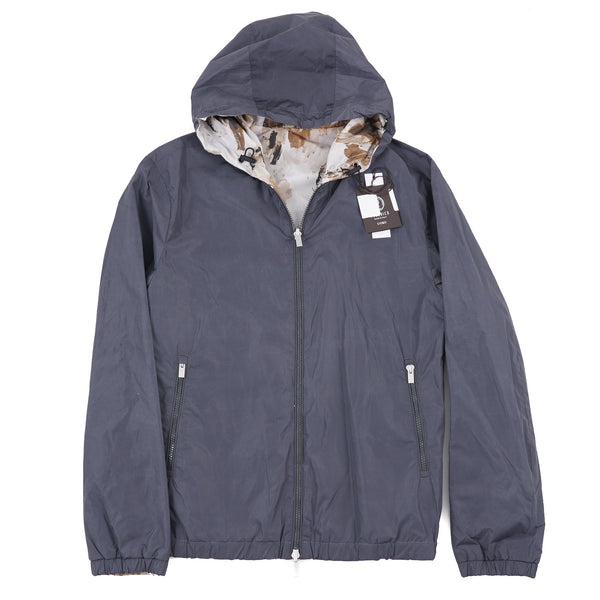 Prada Reversible Hooded Windbreaker Jacket in Gray for Men