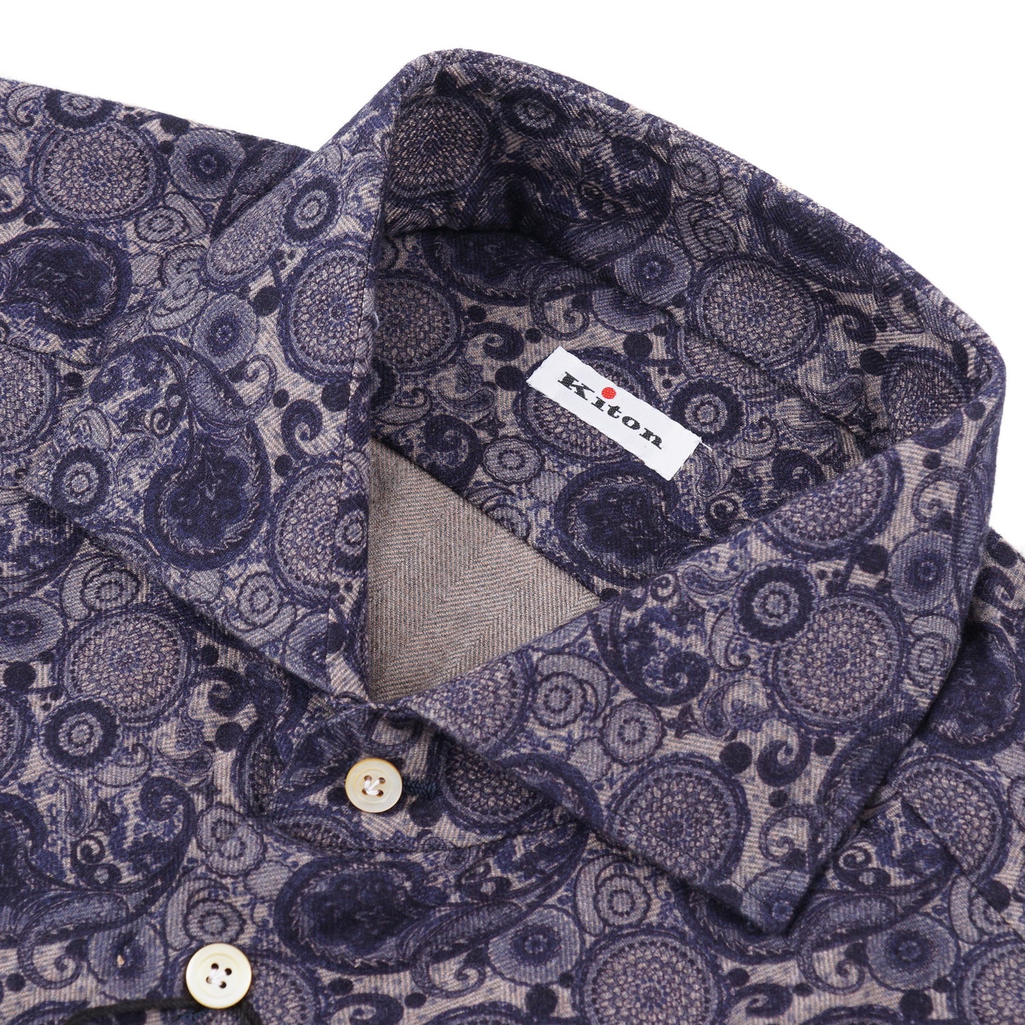 Kiton Paisley Soft Flannel Cotton Shirt - Top Shelf Apparel