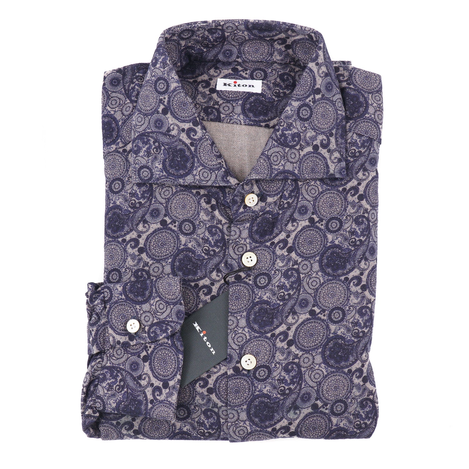 Kiton Paisley Soft Flannel Cotton Shirt - Top Shelf Apparel