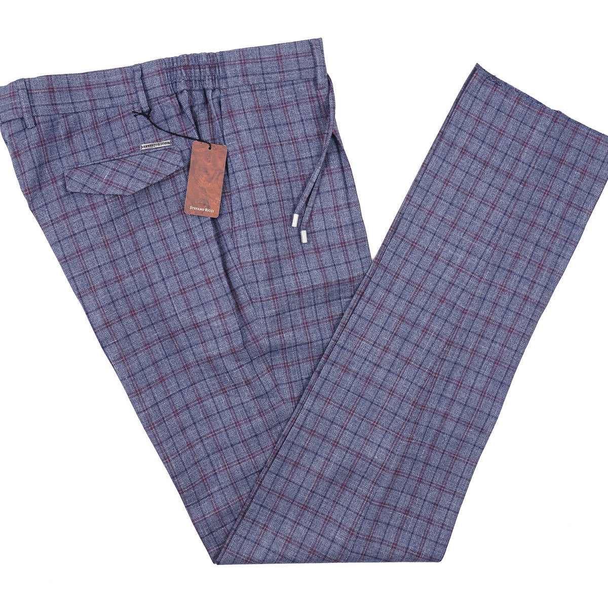 Stefano Ricci Wool-Silk-Linen Drawstring Pants