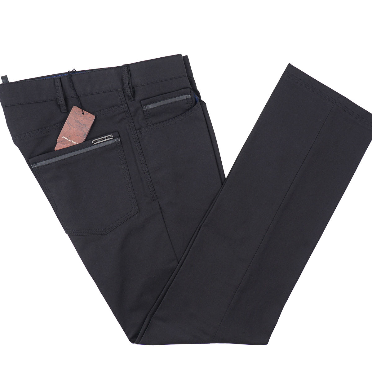 Stefano Ricci 5-Pocket Pants with Leather Details