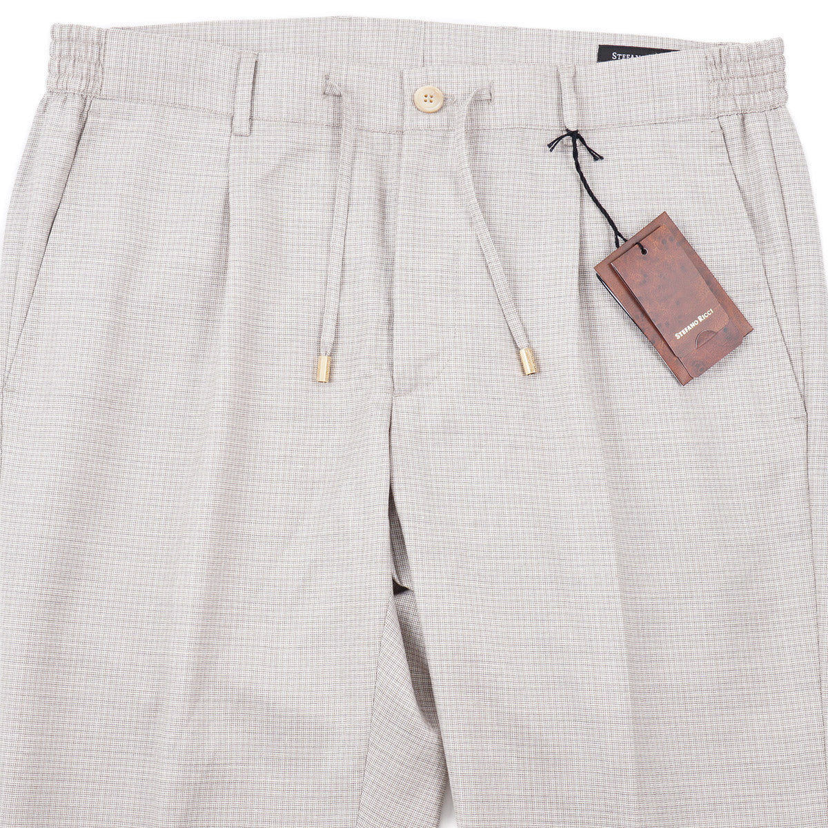 Stefano Ricci Wool-Silk-Linen Drawstring Pants