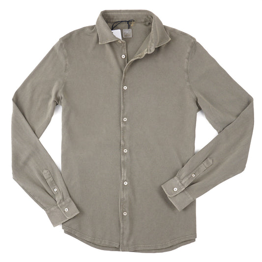 Fedeli Long Sleeve Pique Cotton Shirt - Top Shelf Apparel