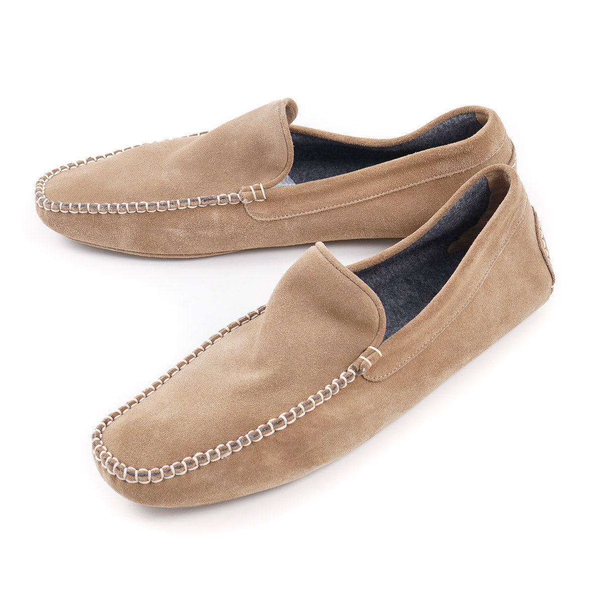 Fedeli Cashmere-Lined Suede Slippers - Top Shelf Apparel