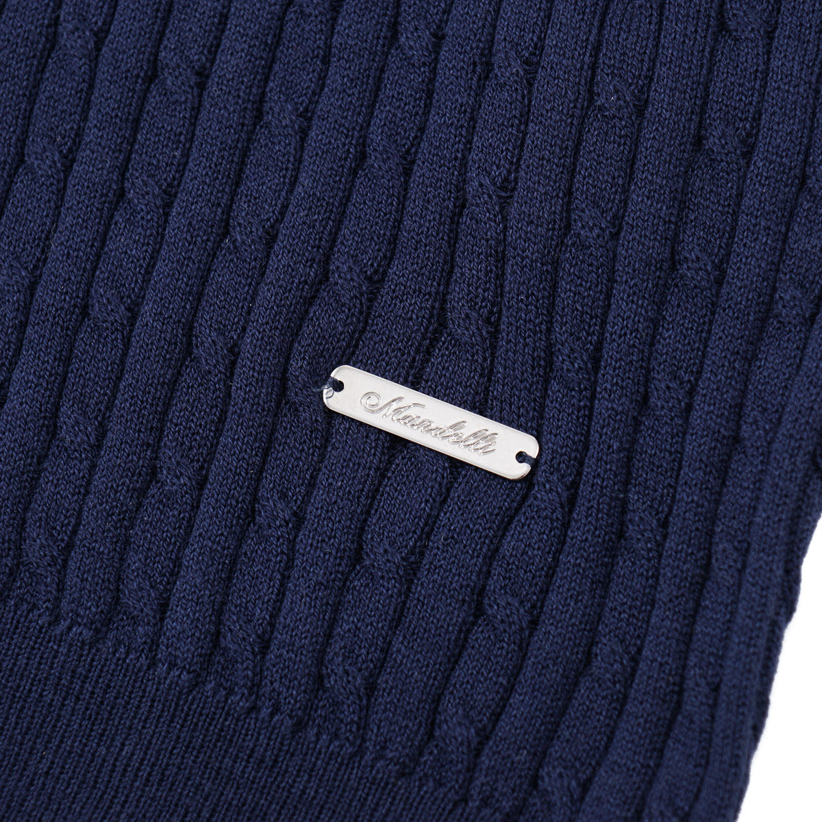 Mandelli Cable Knit Silk-Cotton Polo