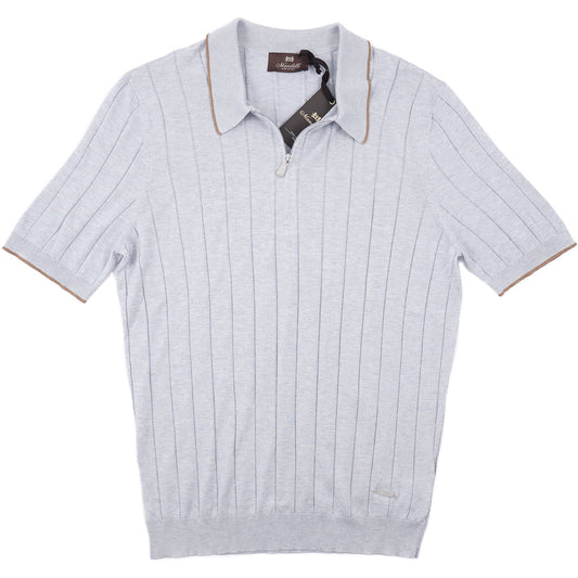 Mandelli Zip-Collar Silk Polo Shirt