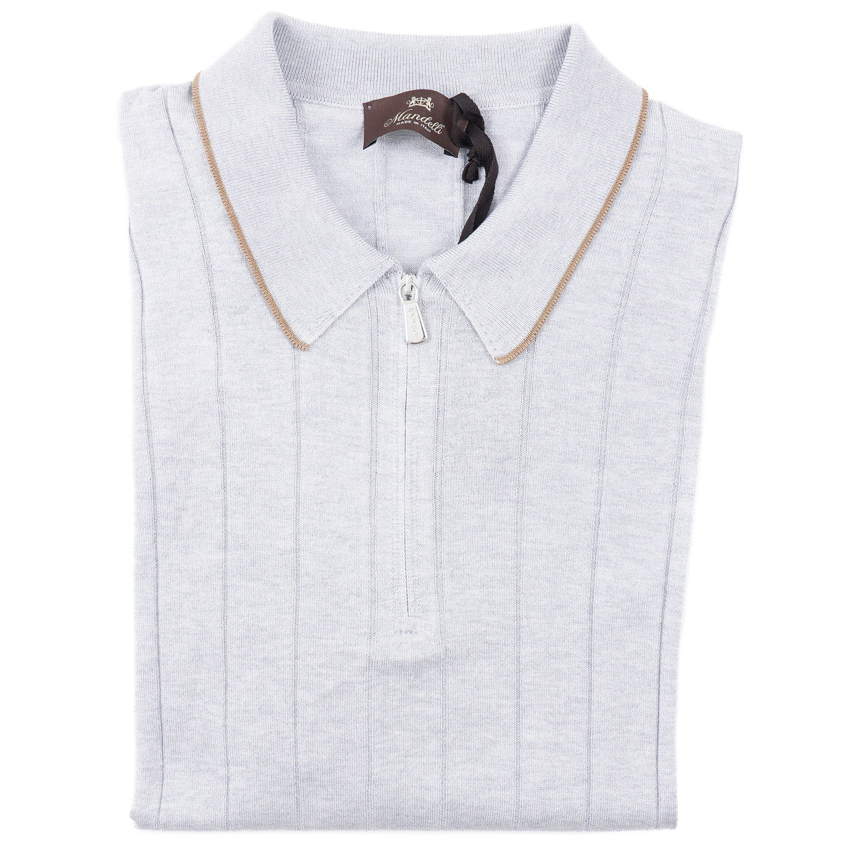 Mandelli Zip-Collar Silk Polo Shirt
