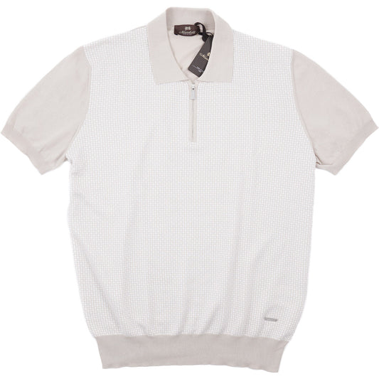 Mandelli Zip-Collar Cotton-Silk Polo