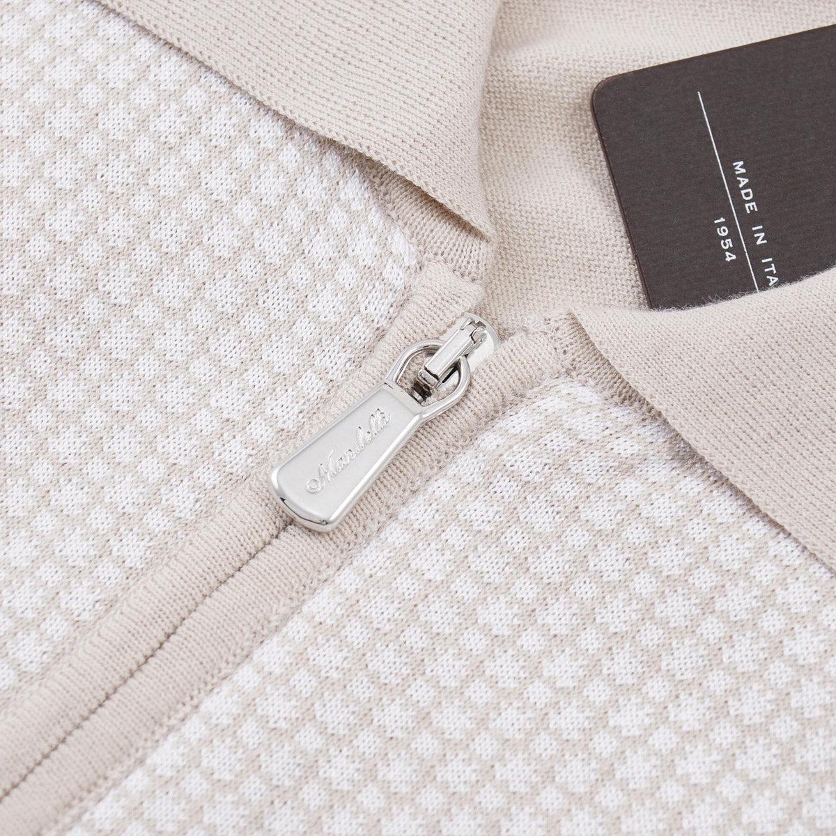 Mandelli Zip-Collar Cotton-Silk Polo