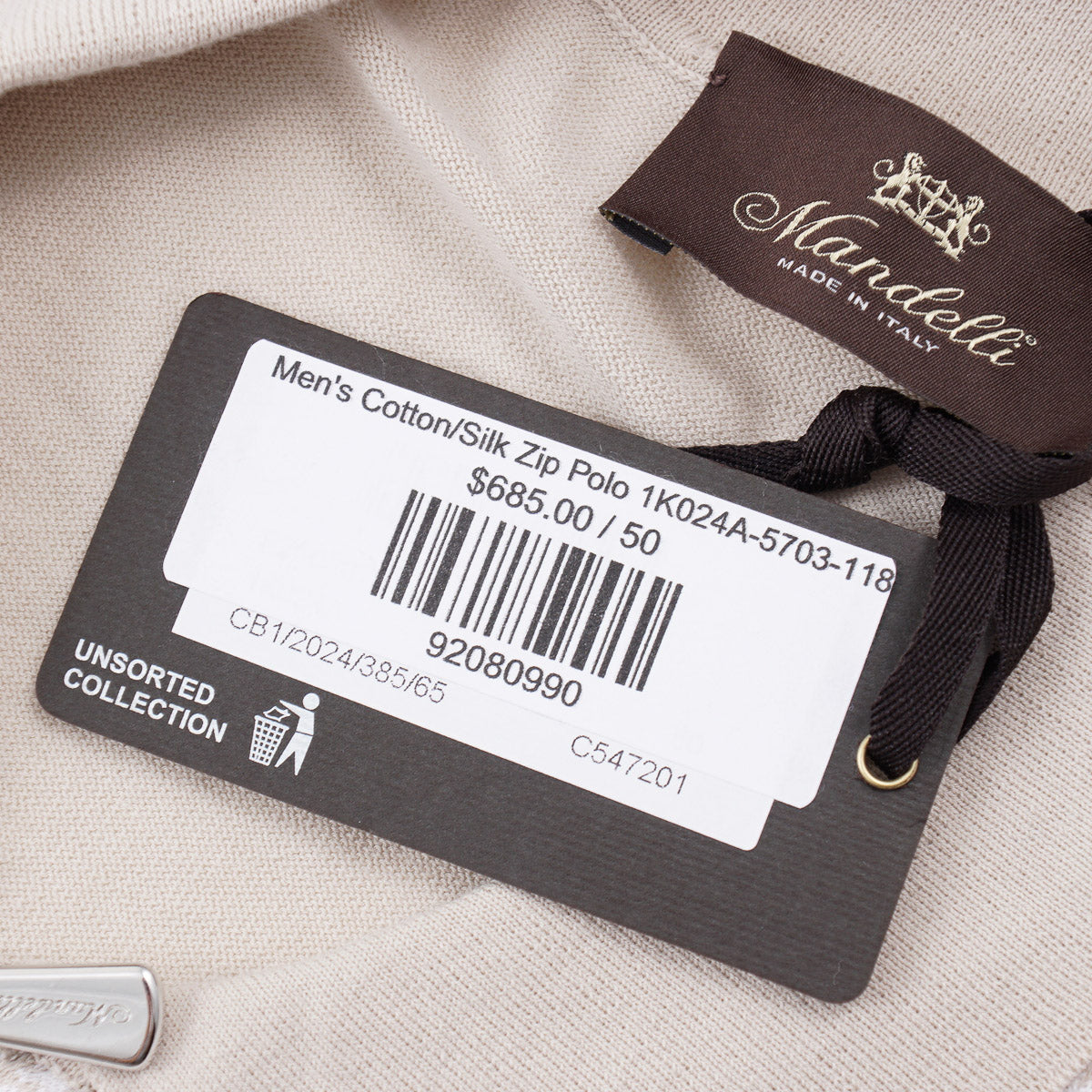 Mandelli Zip-Collar Cotton-Silk Polo