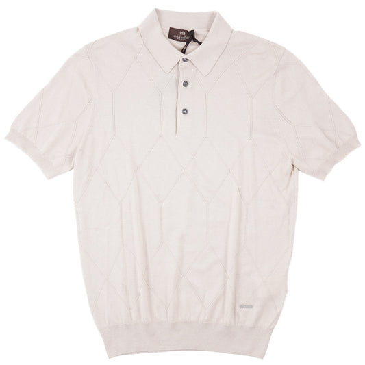 Mandelli Patterned Knit Silk-Cotton Polo